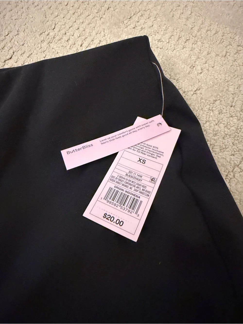 ButterBliss Black Skort XS NWT